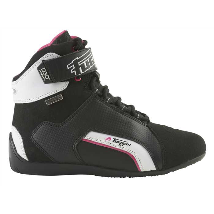 Chaussures moto Furygan Jet Lady noir blanc rose