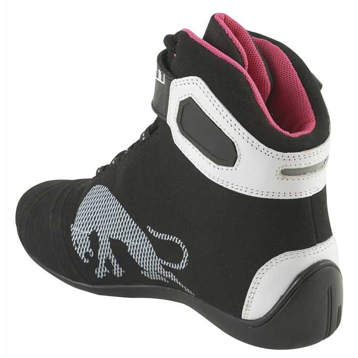 Chaussures moto Furygan Jet Lady noir blanc rose - vue 2