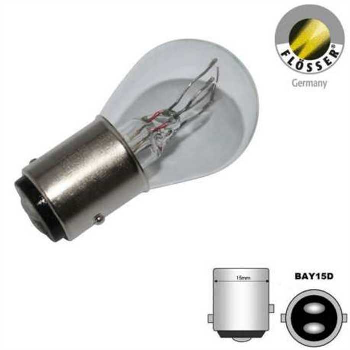 Ampoule de position 12V 18/5W culot BAY15D P18-5W blanc FLOSSER - boîte de 10