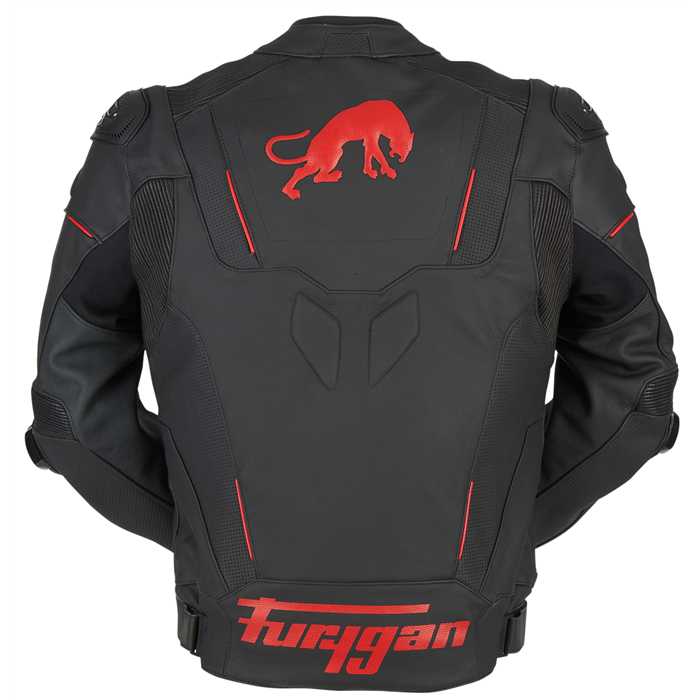 Blouson cuir Raptor Evo 2 noir-rouge Furygan - vue 3