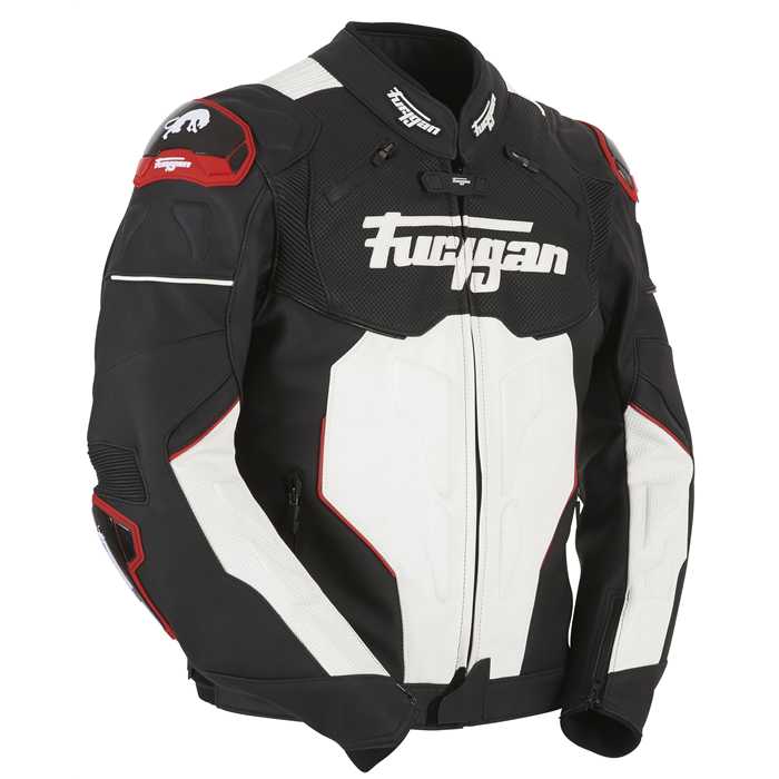 Blouson cuir Raptor noir blanc rouge Furygan - vue 2