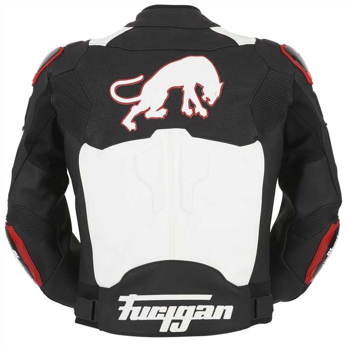 Blouson cuir Raptor noir blanc rouge Furygan - vue 3