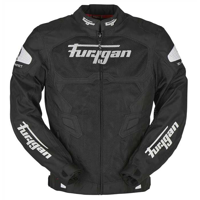 Blouson textile Furygan Atom Vented noir-blanc