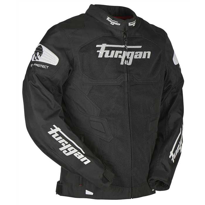 Blouson textile Furygan Atom Vented noir-blanc - vue 2