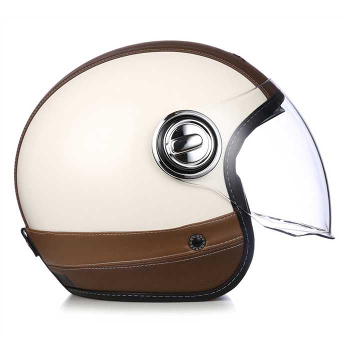 Casque Nox Jet Heritage cuir marron crème - vue 2
