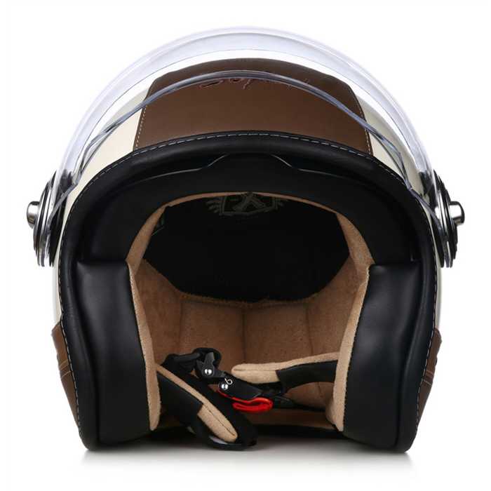 Casque Nox Jet Heritage cuir marron crème - vue 3