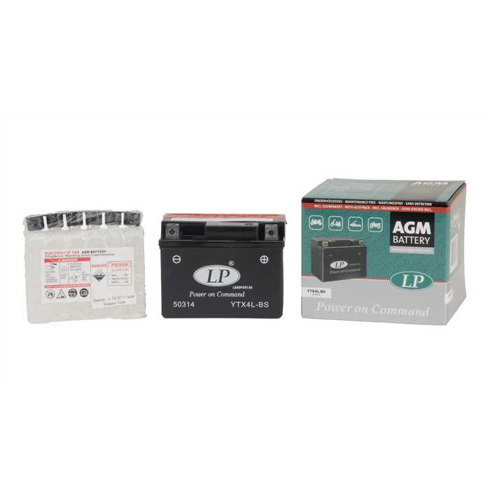 Batterie Landport LTX4L-BS 12V-3AH sans entretien agm adapt. (TNT motor city 50 cc / 125 cc / sym / yamaha / piaggio 50 cc / archive first) (equivalent YTX4L-BS) - vue 2
