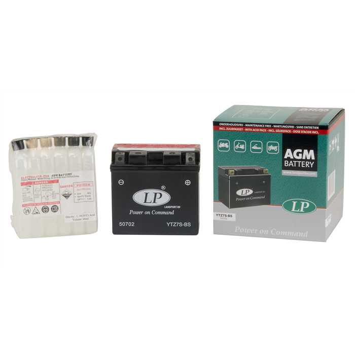Batterie Landport LTZ7S-BS 12V sans entretien sla/technologie agm ( YTZ7S-BS) avec pack acide - vue 2
