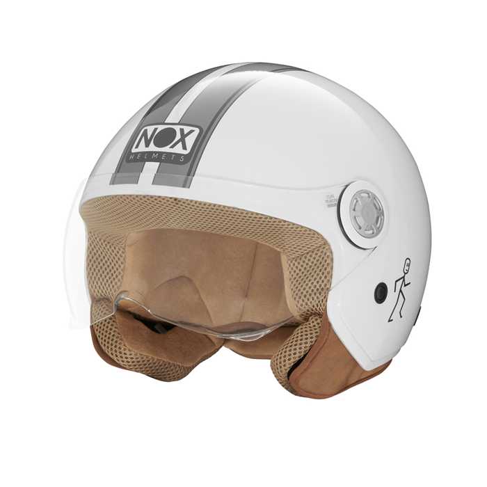 Casque Nox Jet N210 Evo blanc gris