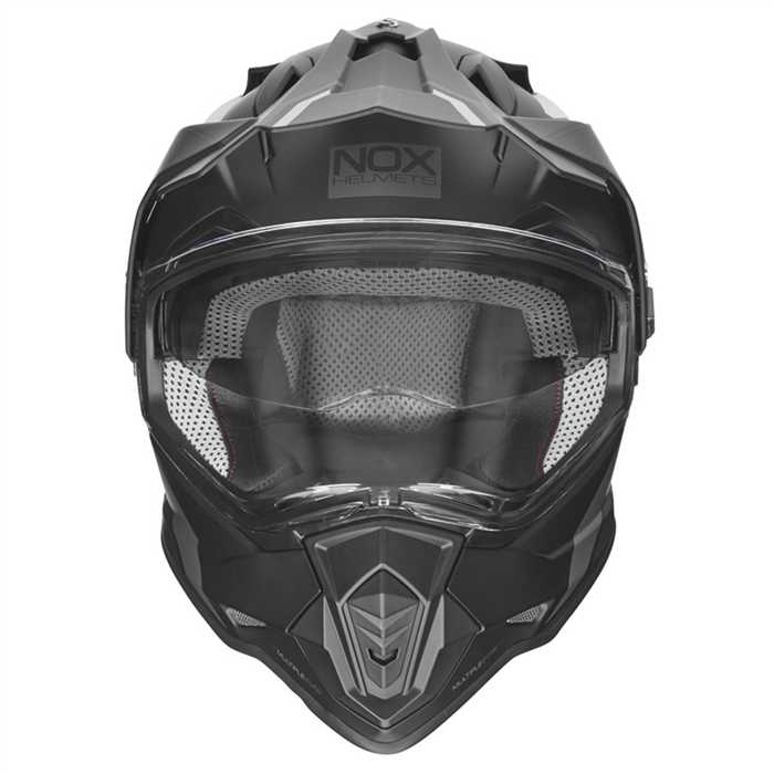 Casque NOX Cross N312 Block noir mat titanium - vue 2