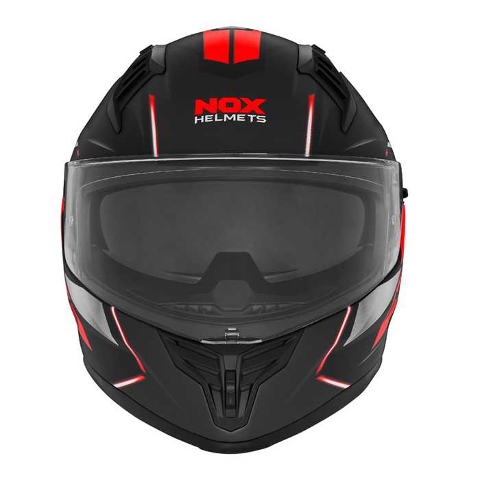 Casque intégral Nox N401 Xeno noir mat rouge - vue 2