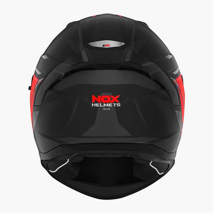 Casque intégral Nox N401 Xeno noir mat rouge - vue 3
