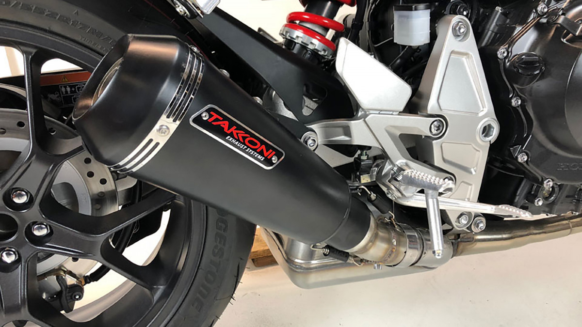 TAKKONI Ligne d'Échappement Inox Noir brossé Yamaha MT 07 14- avec catalyseur - vue 3