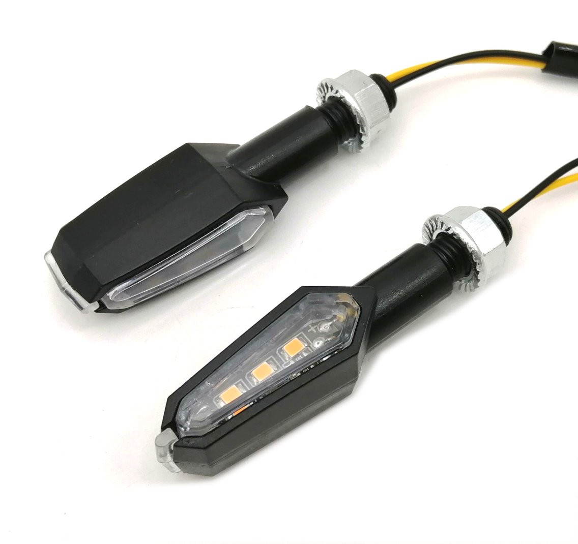 Paire de clignotants noirs à LEDs Jaguar Eco Brazoline - vue 2