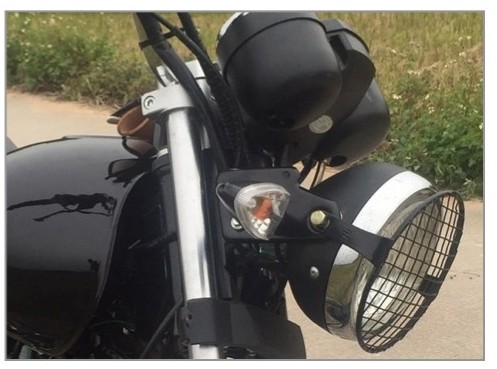 Grille de phare Scrambler noire Brazoline - vue 2