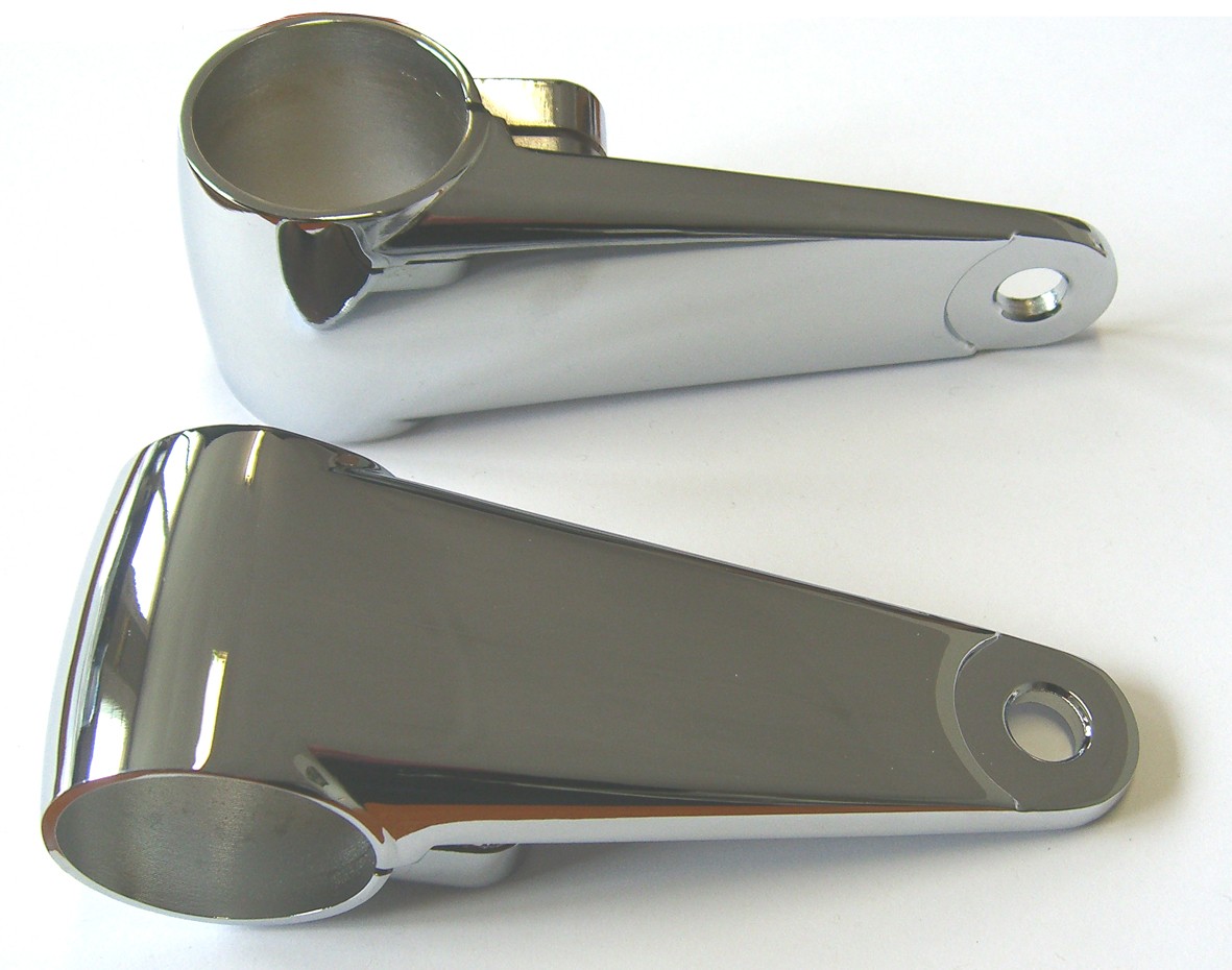 Paire de pattes de phare café racer chromées Brazoline - vue 2