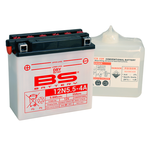 Batterie 12N5.5-4A avec pack acide BS Battery