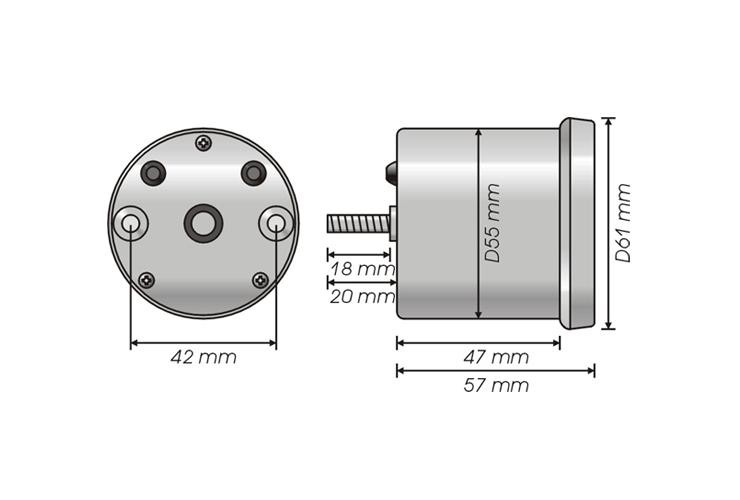 Compte-tours KOSO DL-01R - vue 2