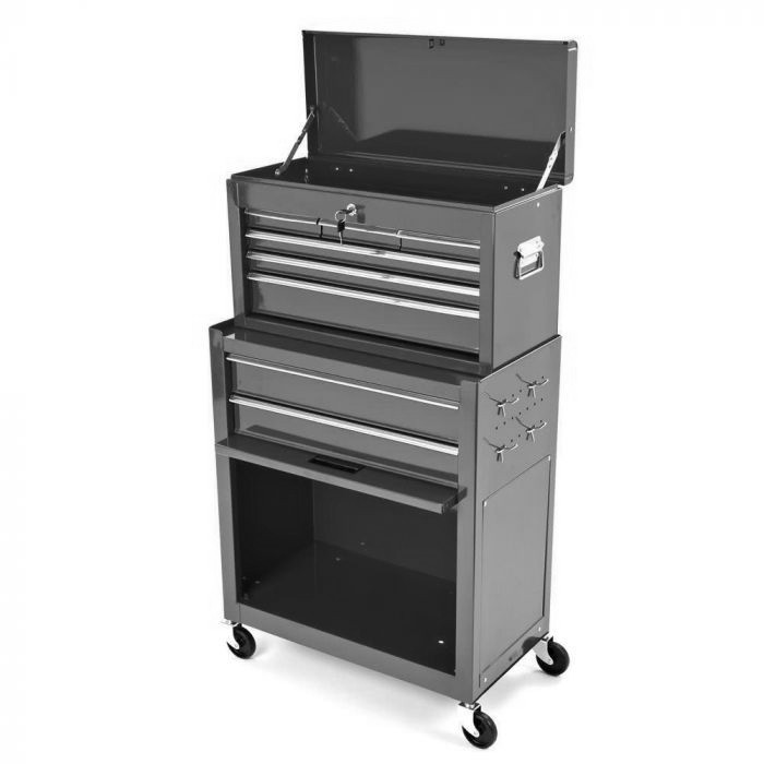 Chariot armoire à outils servante roulante acier noir Brazoline - vue 3