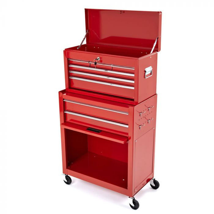Chariot Armoire à Outils Servante Roulante en Acier Rouge Universelle BRAZOLINE - vue 3