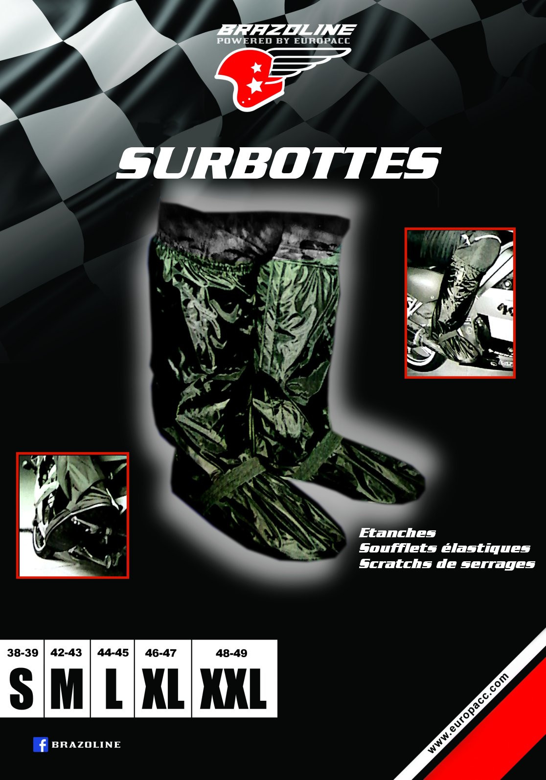 Paire de surbottes intégrales en nylon T44-45 Brazoline - vue 3