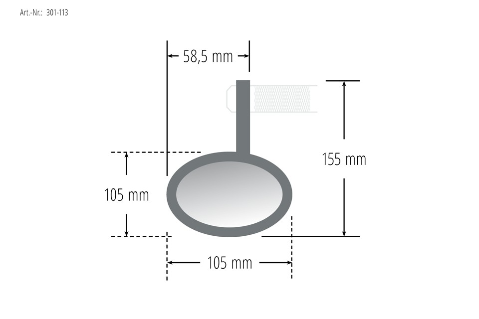 Embout de guidon rétroviseur Iron Cross chromé Highsider - vue 3