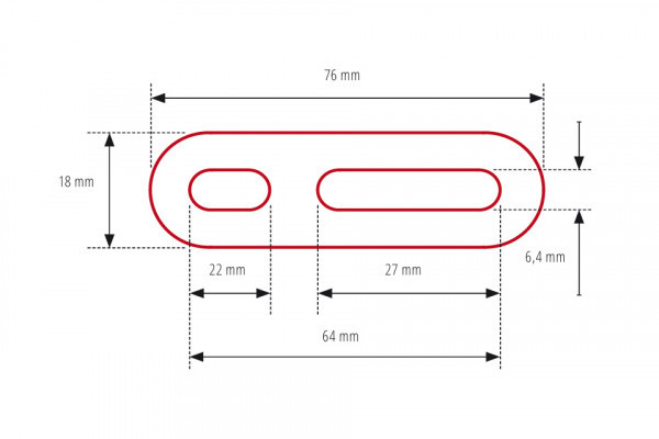 Paire d'adaptateurs universels HIGHSIDER longueur 76 mm - vue 2