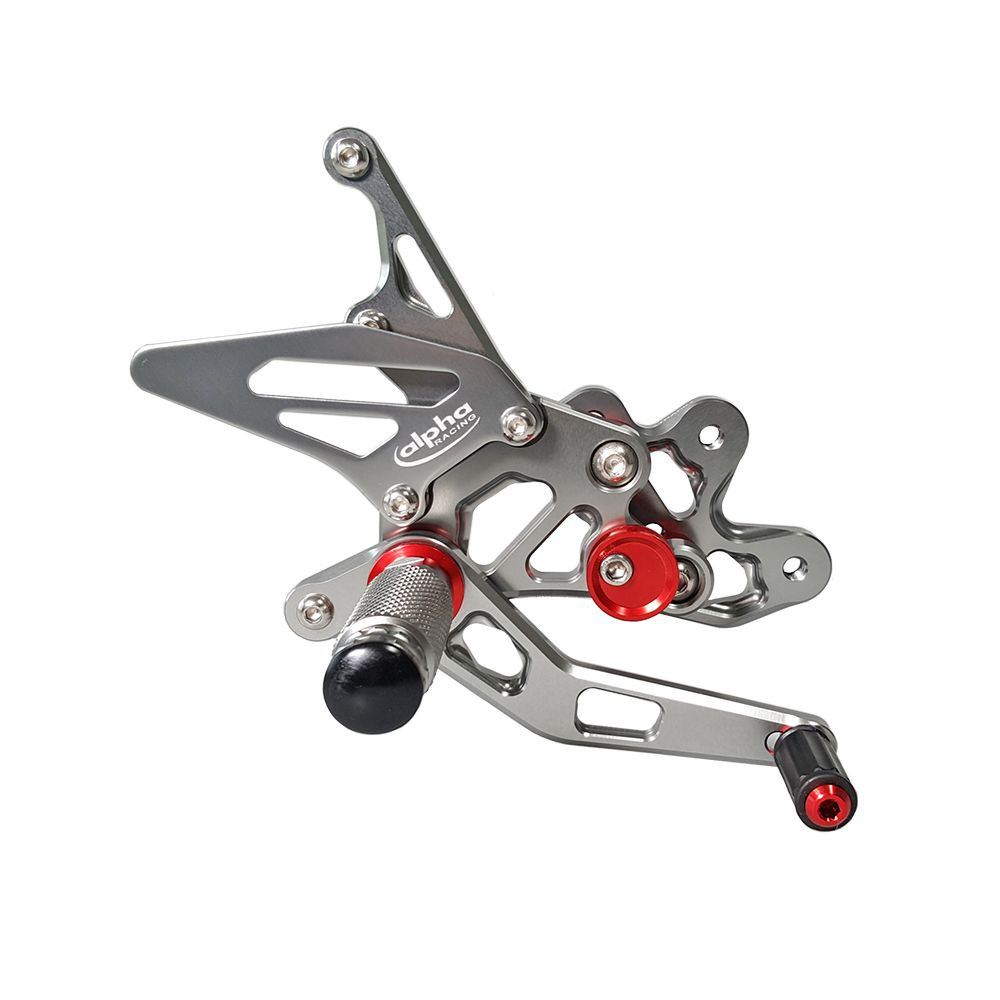 Repose-pieds complets reculés ALPHA TECHNIK titane Suzuki GSX-R750 2011-2017 avec ABE - vue 2