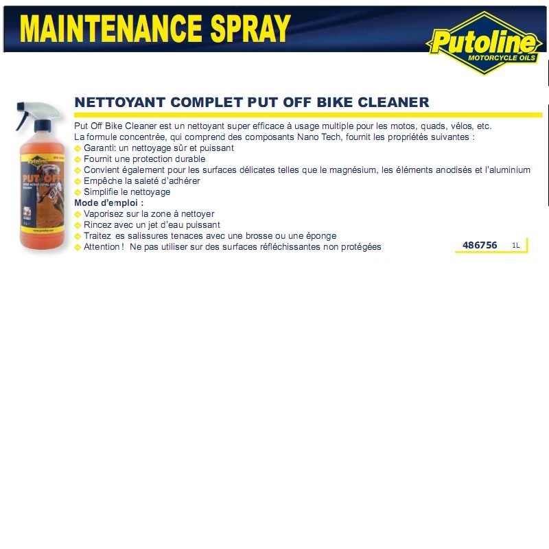 Nettoyant complet Putoline Put Off Bike Cleaner 1L - vue 2