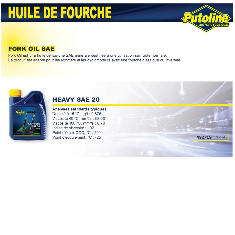 Huile de fourche Putoline Heavy Fork 20W 500 ml - vue 2