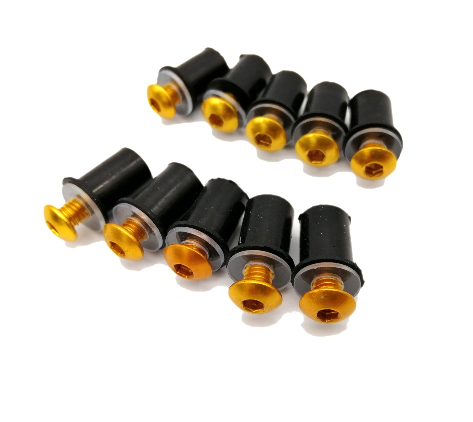 Kit de 10 vis bulle de carénage noir Brazoline - vue 2