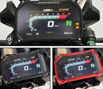 Cadre de compteur aluminium rouge Brazoline BMW R1250GS ADV 2019-2020 - vue 2