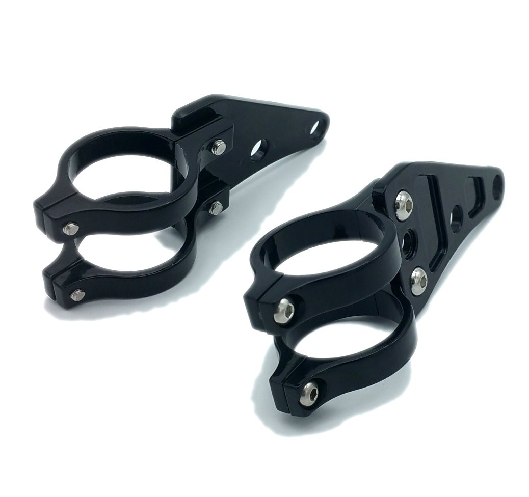 Paire de pattes de phare universelles Ø 38 à 40 mm BRAZOLINE noire - vue 3