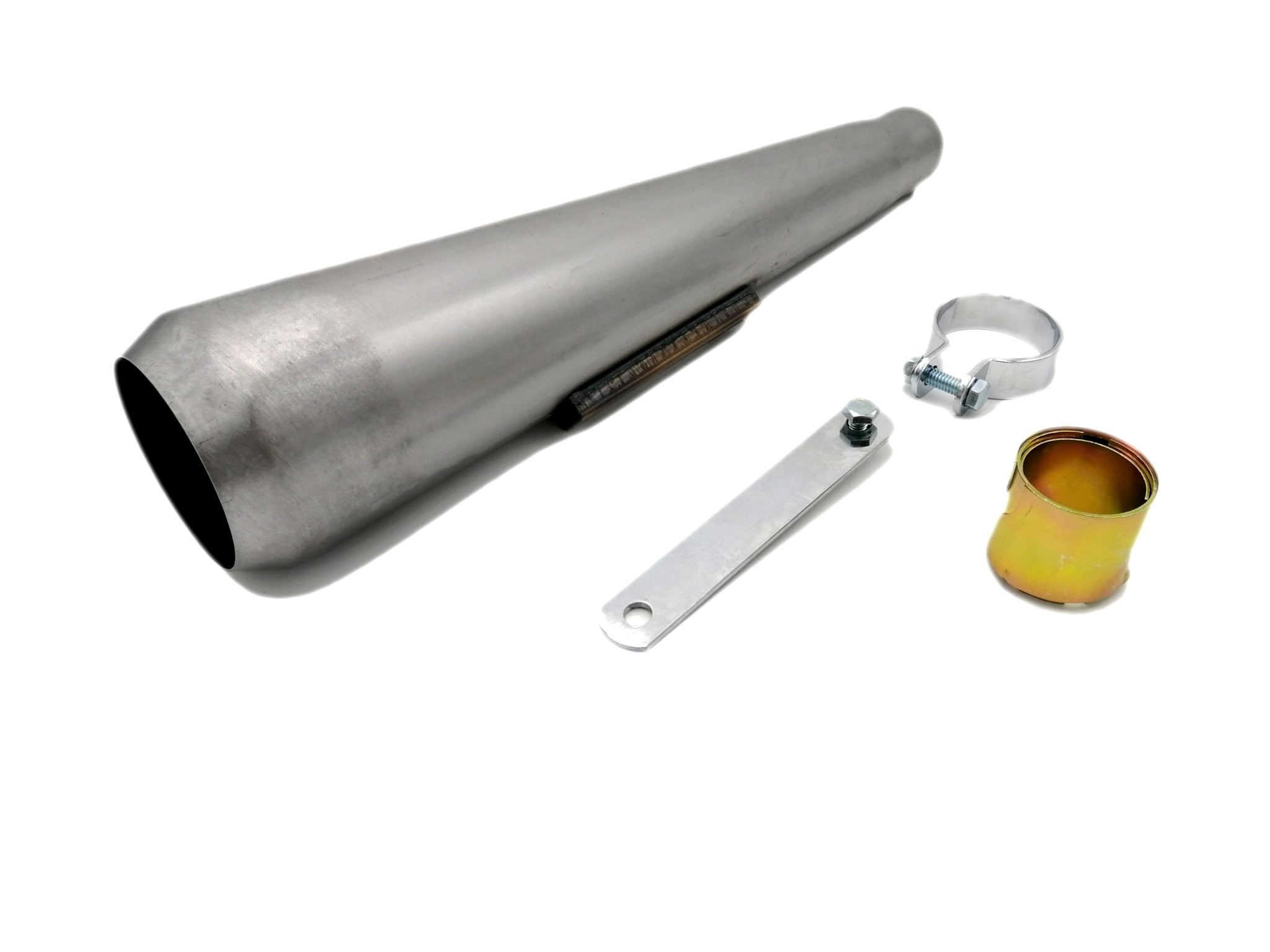 Silencieux BRAZOLINE Pot d'échappement CONE COURT shorty RAW MEGATON acier brut - vue 2