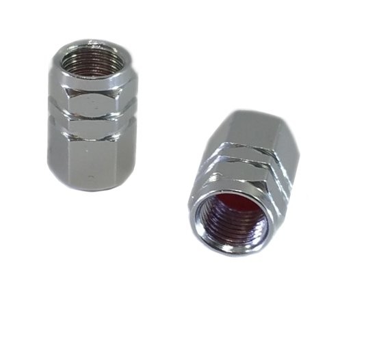 Paire de bouchons de valves écrou Brazoline argent