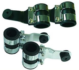 Paire de pattes de phare Ø 41-43 mm Chrome BRAZOLINE