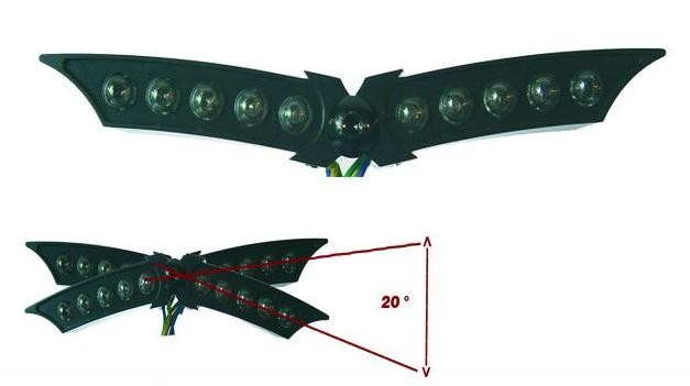 Feu arrière à LEDs Papillon Shinyo - vue 2