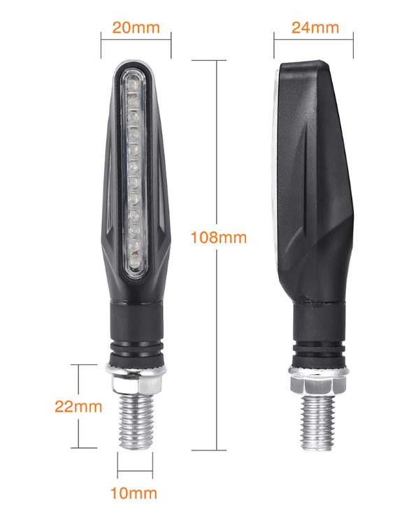 Paire de clignotants à LEDs Furtif noir Eco Brazoline - vue 2