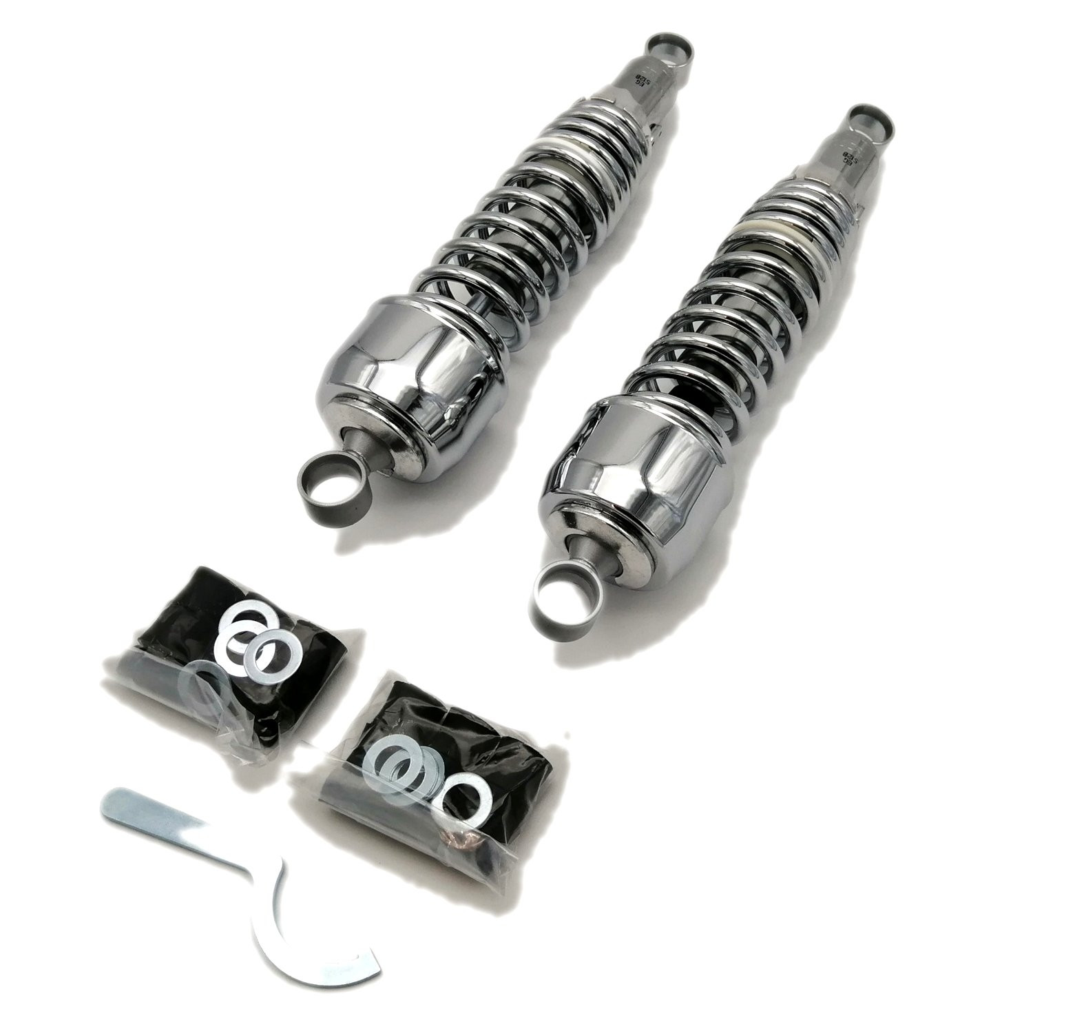 Paire d'amortisseurs universel chromé 325 mm Brazoline - vue 2