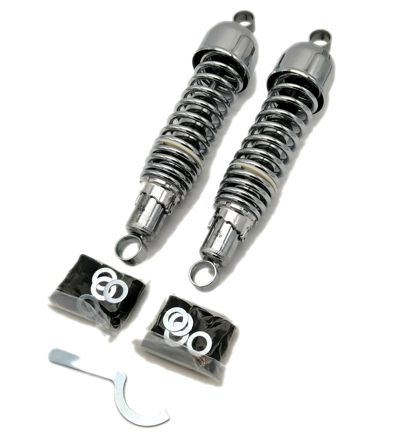 Paire d'amortisseurs universel chromé 325 mm Brazoline - vue 3