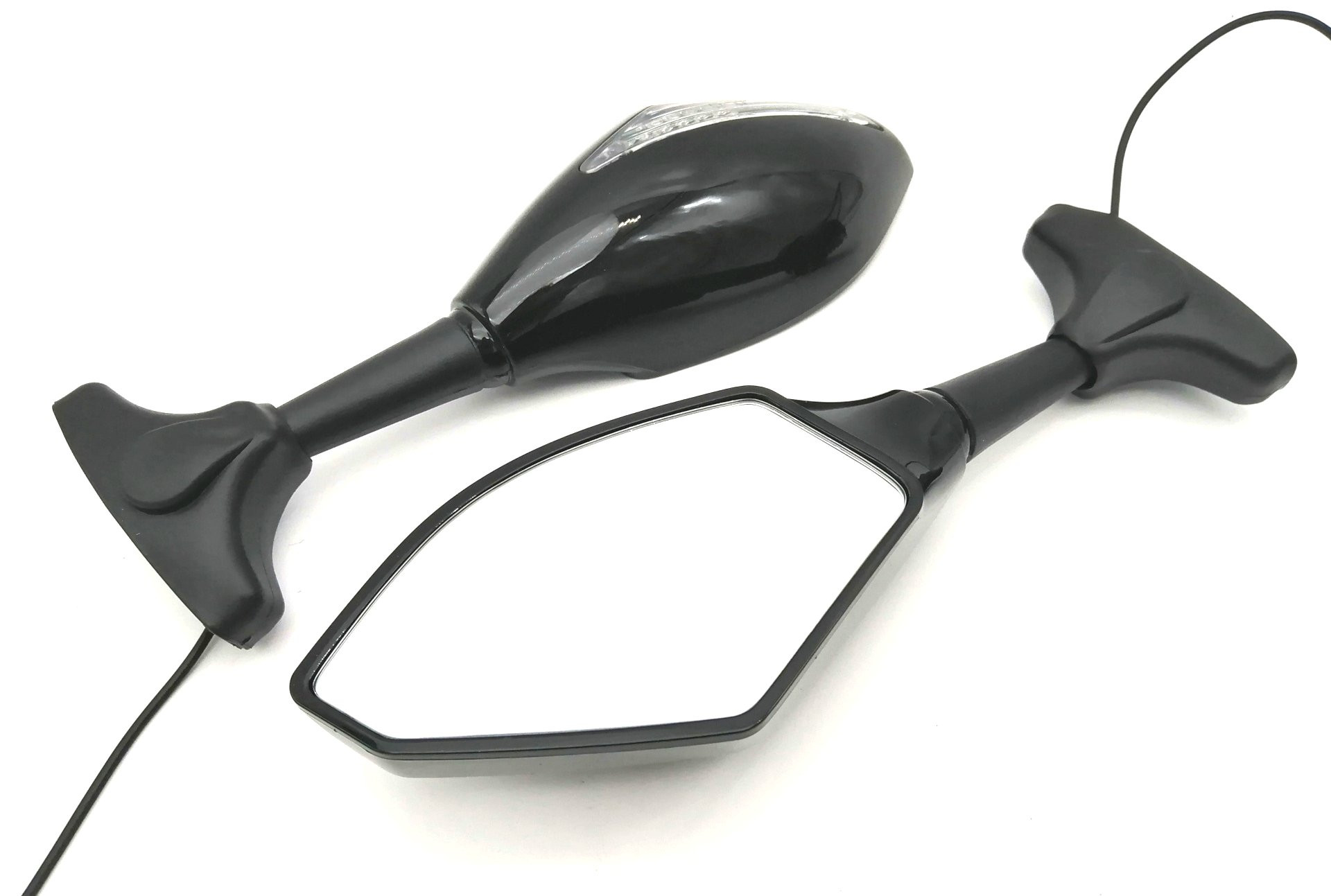 Paire de rétroviseurs AIR 2 noirs sur carénage avec clignotants intégrés BRAZOLINE - vue 2