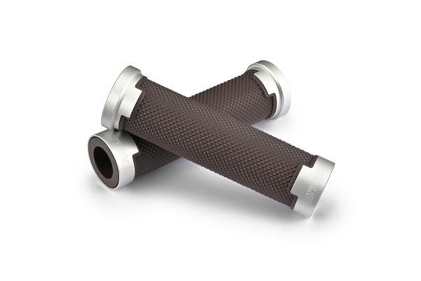 Poignée Daytona aluminium 7/8" marron et argent 125 mm GGDM-BASE - vue 3