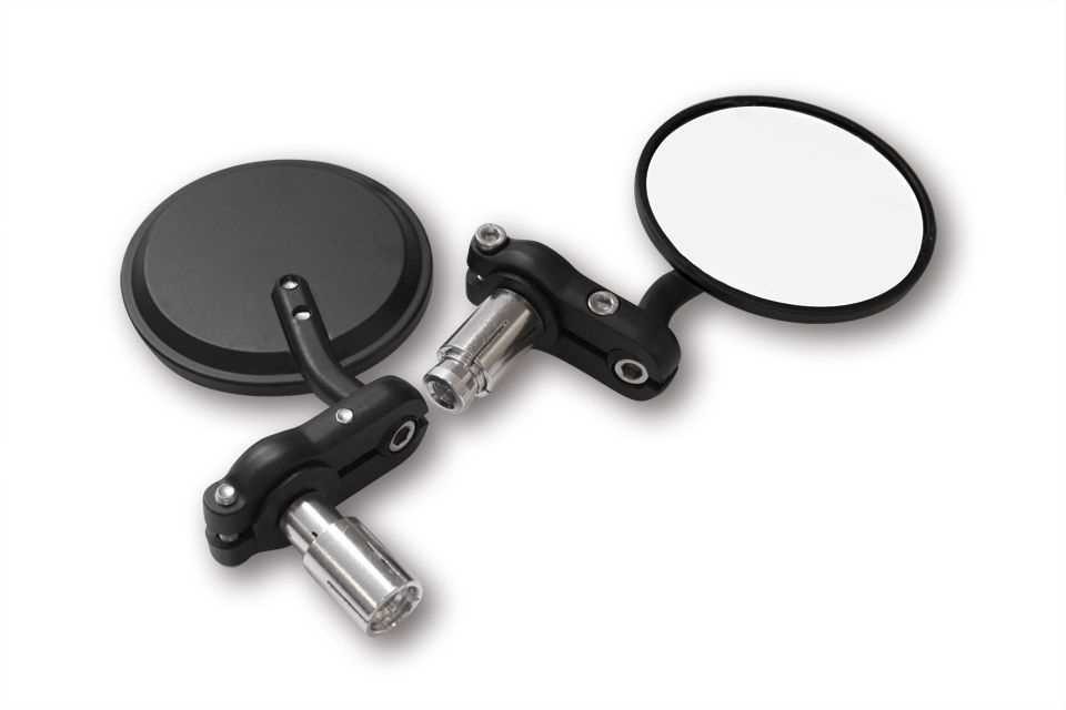 Paire de rétroviseurs embouts de guidon Café Racer noir Brazoline