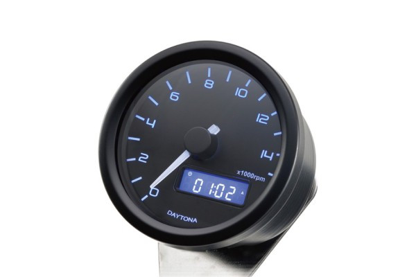 Compte-tours VELONA60 15000RPM, bleu-led, noir - Daytona