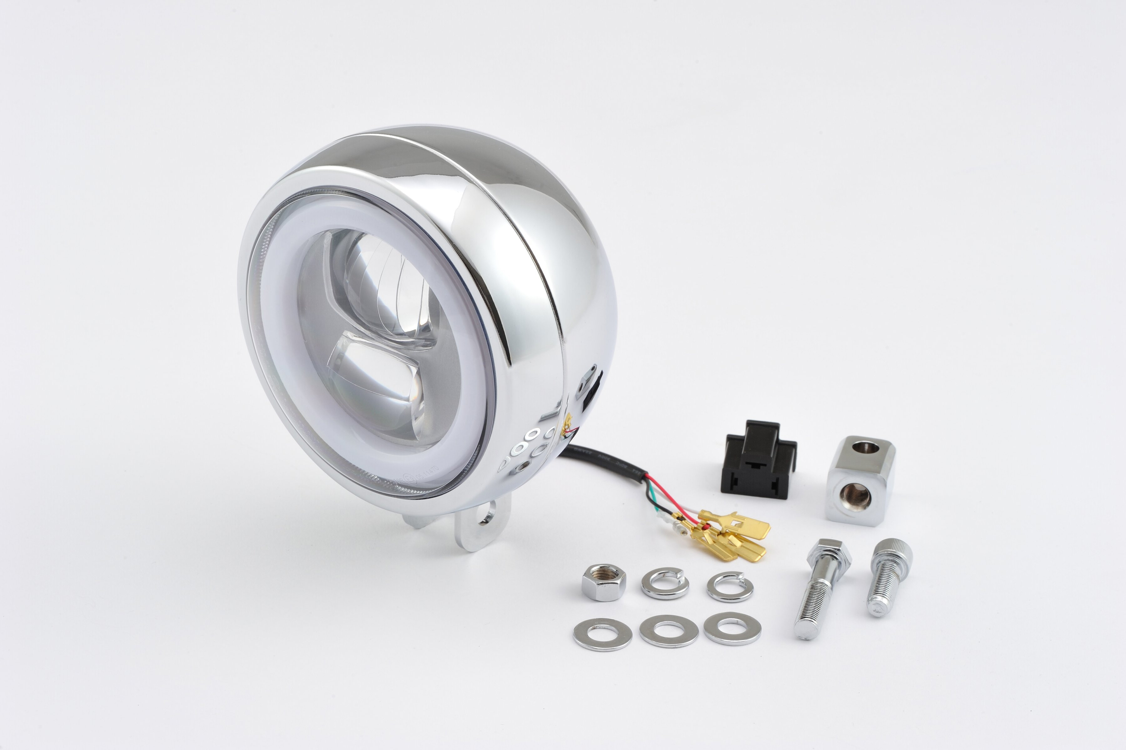 Phare LED Capsule 120 montage inférieur chrome Daytona - vue 2
