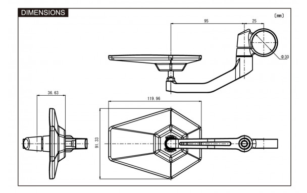 Rétroviseur de guidon DAYTONA D-4 noir - vue 10