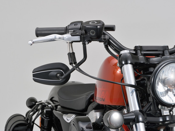 Rétroviseur Daytona D-MIROIR-6 type-U tige gauche aluminium noir avec 2 adaptateurs - vue 2