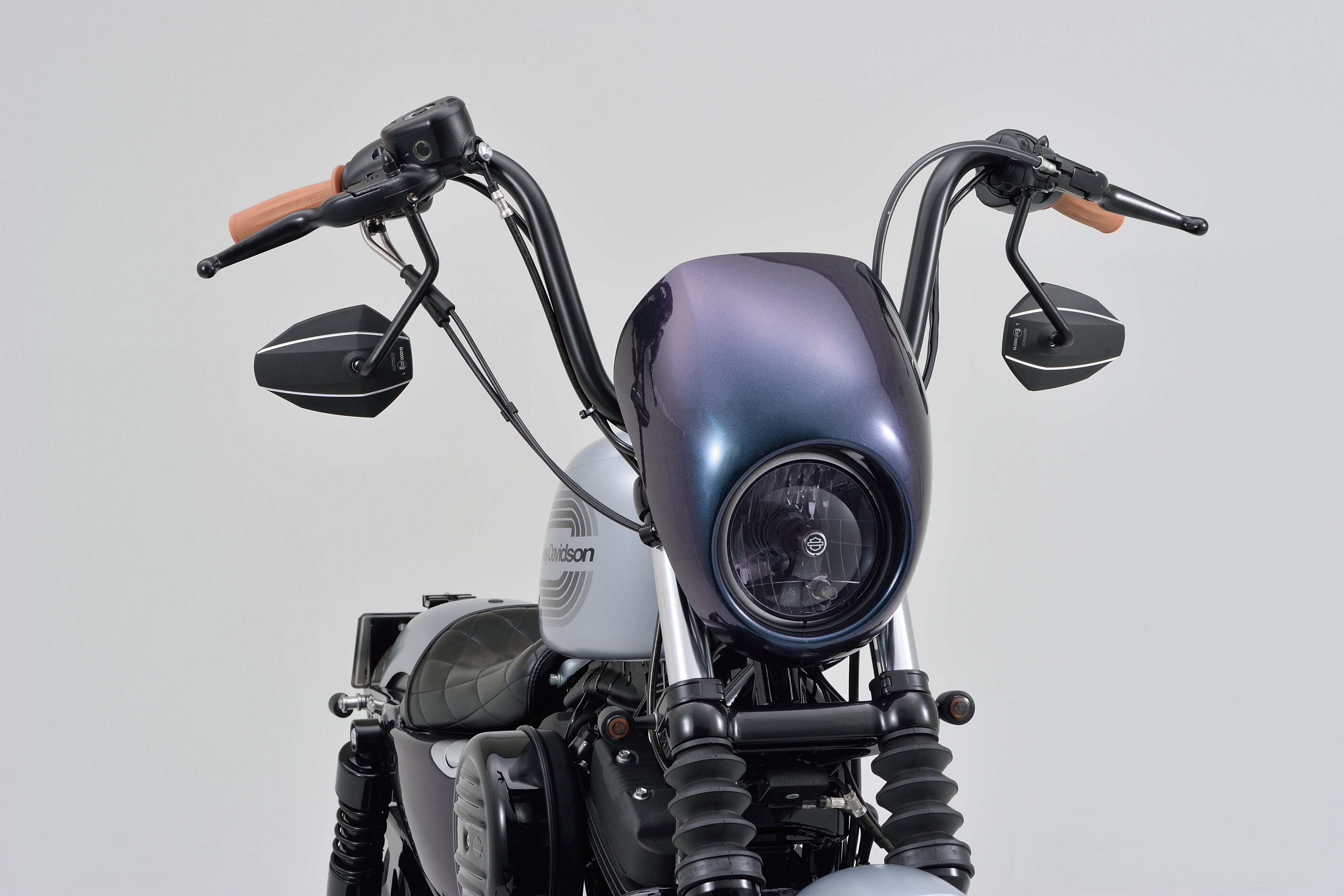 Rétroviseur D-MIROIR-7 type-k tige droite alu noir Daytona - vue 2