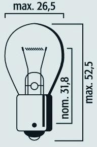 Boîte 10 ampoules 6V 21W BA15S BRAZOLINE