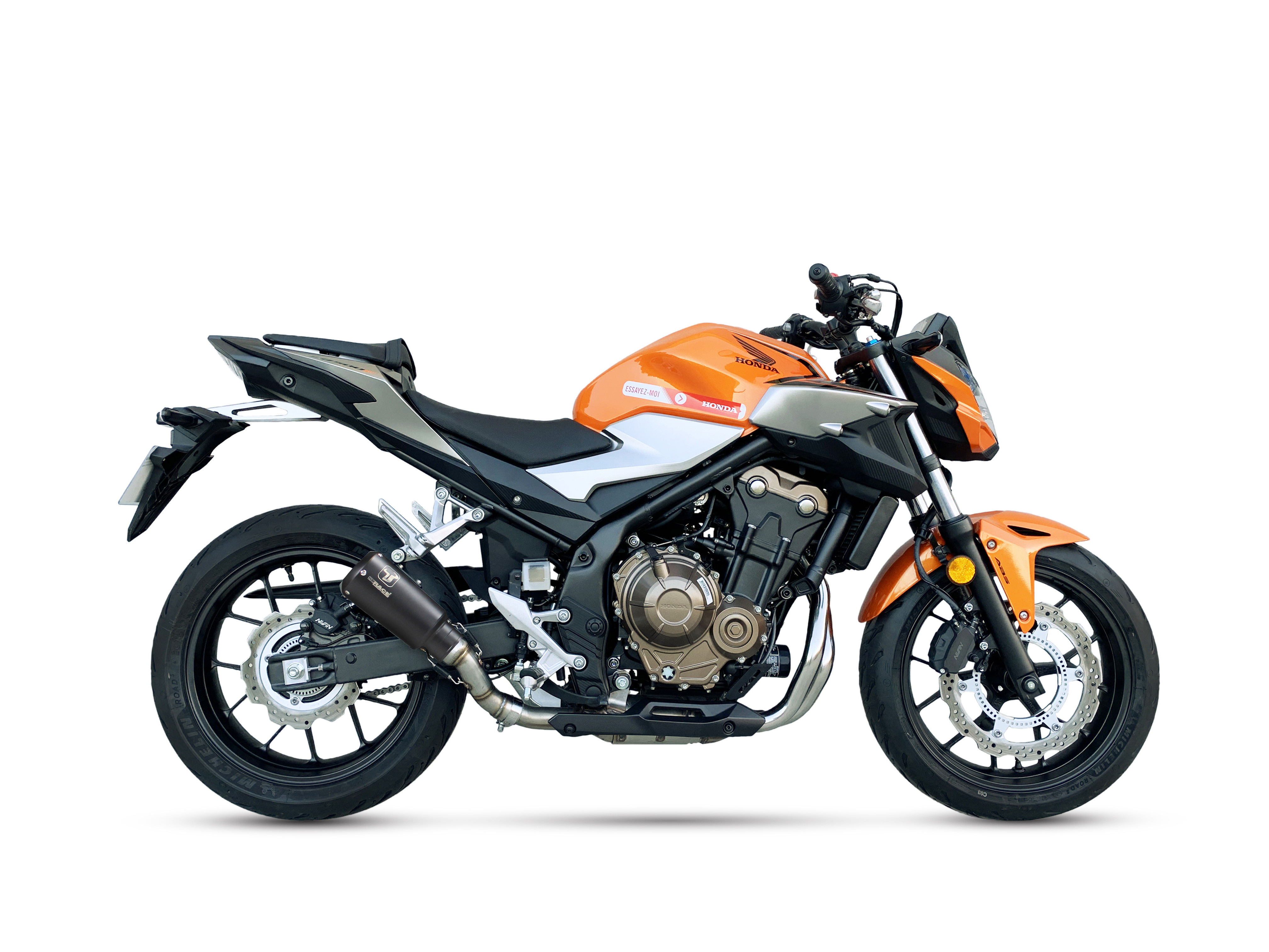Échappement Ixrace MK2 inox noir Honda CB500X CB500F CBR500R 2019-2024 - vue 2